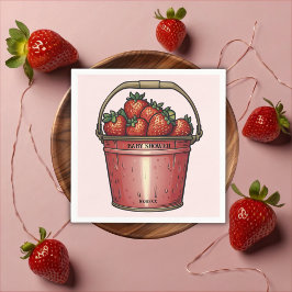 Servilleta De Papel Strawberry Sweet Bucket Baby Shower