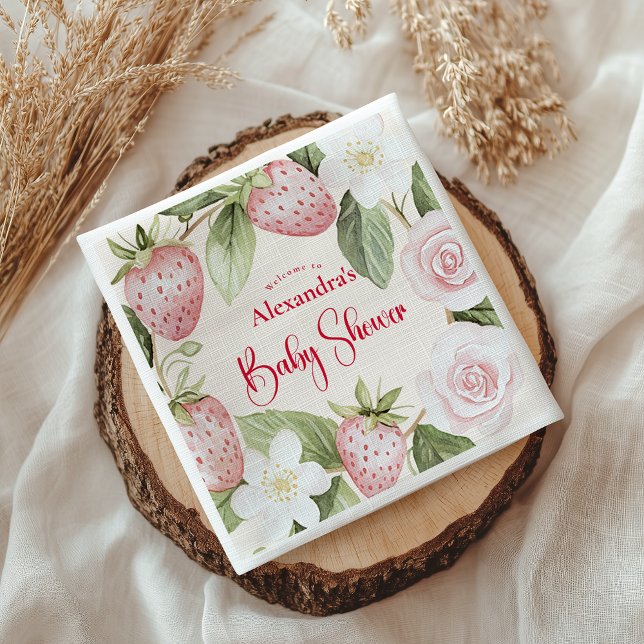 Servilleta De Papel Strawberry Woodland Baby Shower (Subido por el creador)