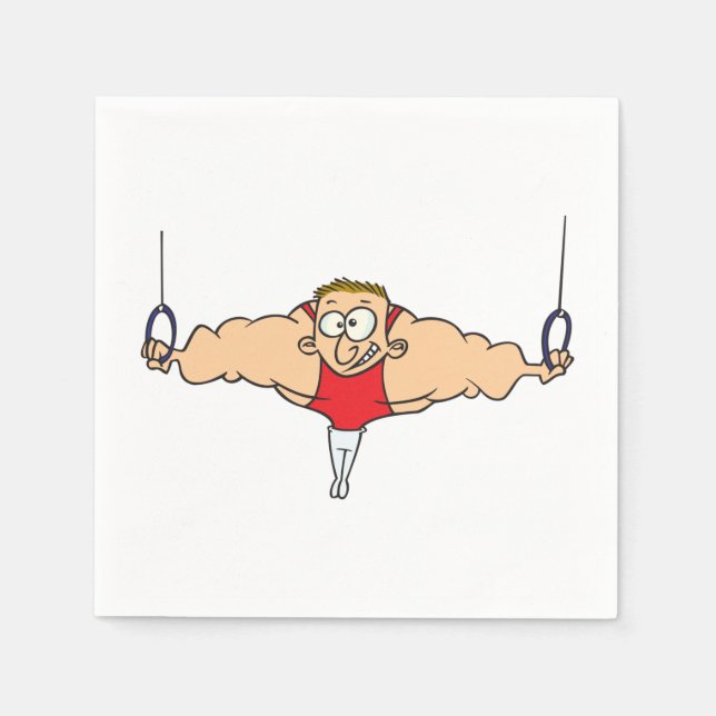 Servilleta De Papel Strong Man Gymnast Paper Napkins (Anverso)