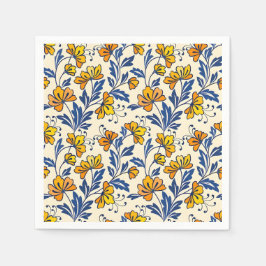 Servilleta De Papel Stunning Seamless Pattern of Flowers and Leaves