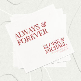 Servilleta De Papel Stylish Contemporary Pink and Red Wedding