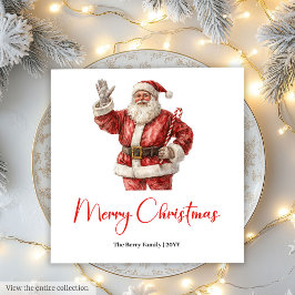 Servilleta De Papel Stylish Cute Santa Claus Rustic Vintage Christmas