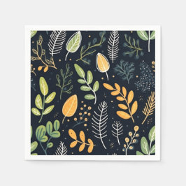 Servilleta De Papel Stylish Green and Yellow Foliage Pattern 