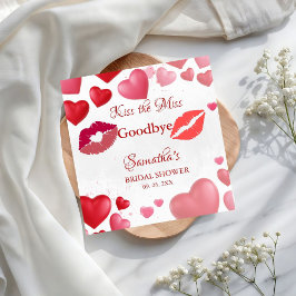 Servilleta De Papel Stylish  Kiss Miss Goodbye Red Lips Bridal Shower