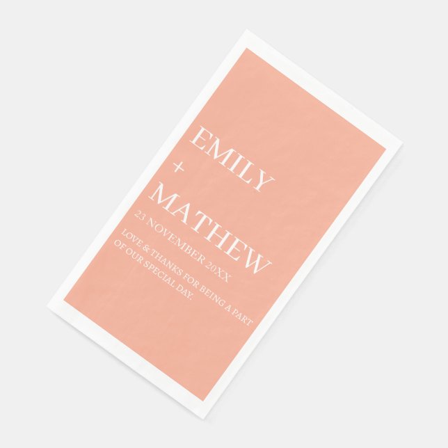 SERVILLETA DE PAPEL STYLISH MODERN CUSTOMIZED ELEGANT CLASSIC WEDDING  (Esquina)