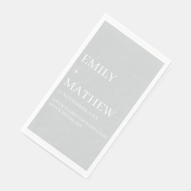 SERVILLETA DE PAPEL STYLISH MODERN CUSTOMIZED ELEGANT CLASSIC WEDDING  (Esquina)