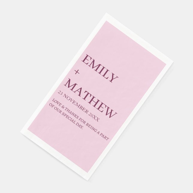 SERVILLETA DE PAPEL STYLISH MODERN CUSTOMIZED ELEGANT CLASSIC WEDDING  (Esquina)