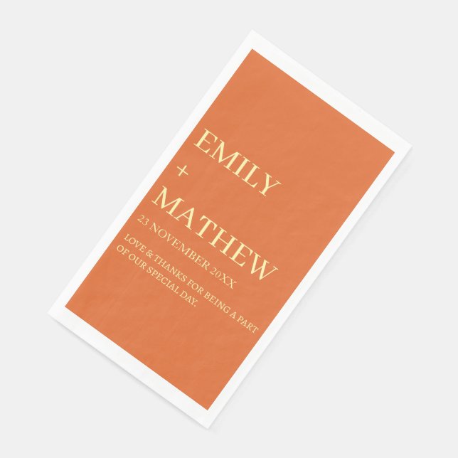 SERVILLETA DE PAPEL STYLISH MODERN CUSTOMIZED ELEGANT CLASSIC WEDDING  (Esquina)