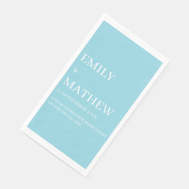 SERVILLETA DE PAPEL STYLISH MODERN CUSTOMIZED ELEGANT CLASSIC WEDDING  (Esquina)