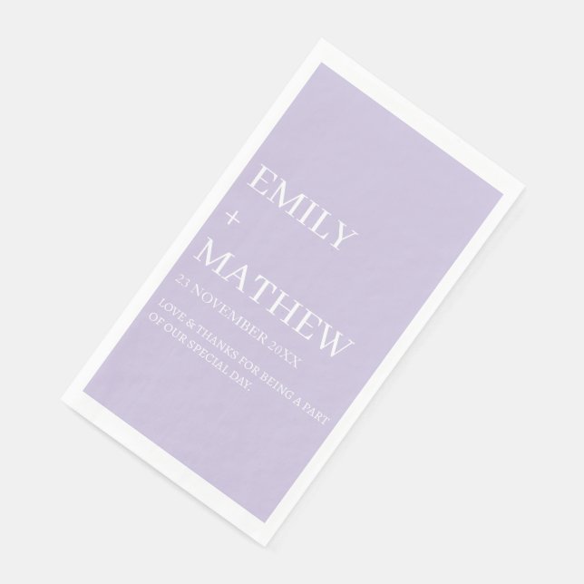 SERVILLETA DE PAPEL STYLISH MODERN CUSTOMIZED ELEGANT CLASSIC WEDDING  (Esquina)