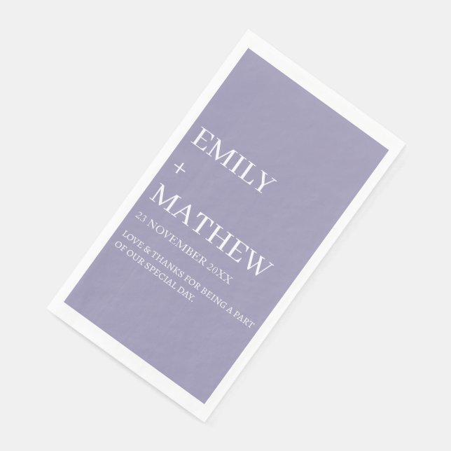 SERVILLETA DE PAPEL STYLISH MODERN CUSTOMIZED ELEGANT CLASSIC WEDDING  (Esquina)