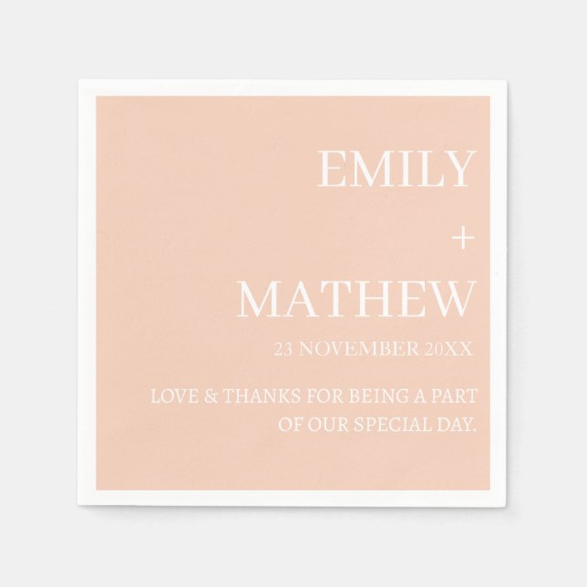 SERVILLETA DE PAPEL STYLISH MODERN CUSTOMIZED ELEGANT CLASSIC WEDDING  (Anverso)