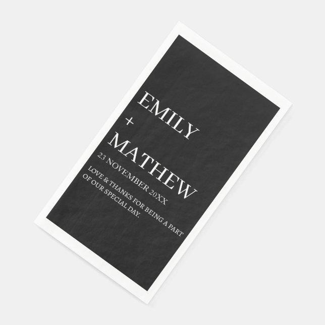 SERVILLETA DE PAPEL STYLISH MODERN CUSTOMIZED ELEGANT CLASSIC WEDDING  (Esquina)