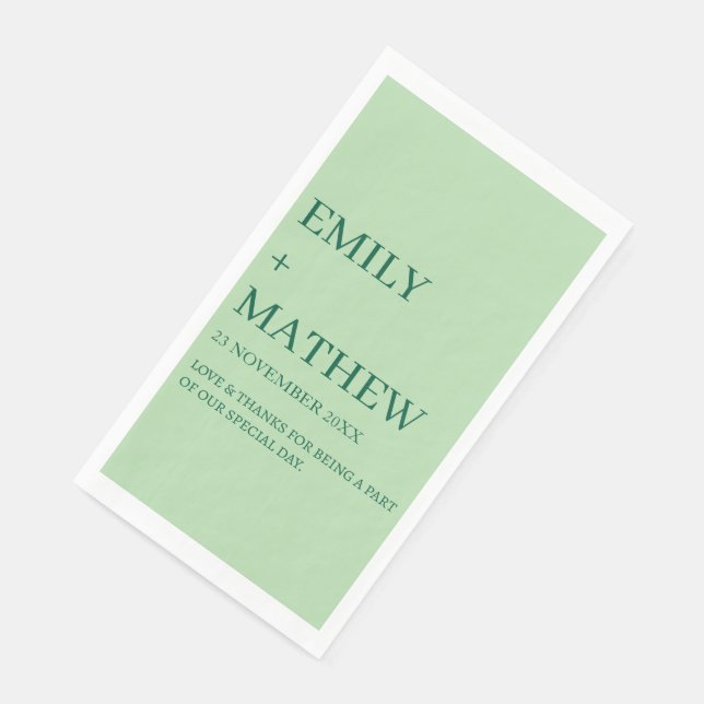 SERVILLETA DE PAPEL STYLISH MODERN CUSTOMIZED ELEGANT CLASSIC WEDDING  (Esquina)