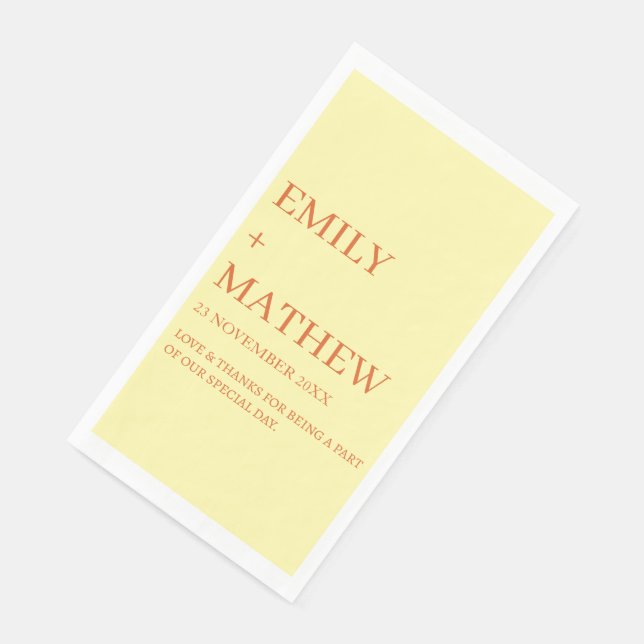 SERVILLETA DE PAPEL STYLISH MODERN CUSTOMIZED ELEGANT CLASSIC WEDDING  (Esquina)