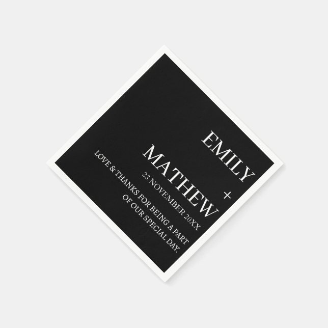 SERVILLETA DE PAPEL STYLISH MODERN CUSTOMIZED ELEGANT CLASSIC WEDDING  (Borde)