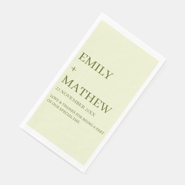 SERVILLETA DE PAPEL STYLISH MODERN CUSTOMIZED ELEGANT CLASSIC WEDDING  (Esquina)