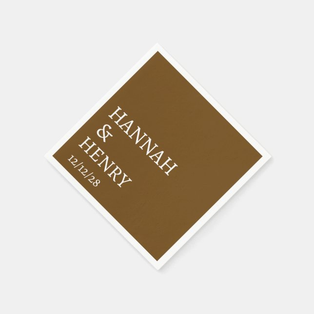 SERVILLETA DE PAPEL STYLISH MODERN MINIMALIST SCRIPT CUSTOM WEDDING  (Borde)