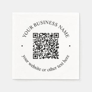 Servilleta De Papel Su código QR cargado más texto circular editable