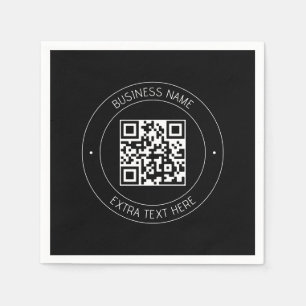 Servilleta De Papel Su código QR y texto editable Negro y blanco