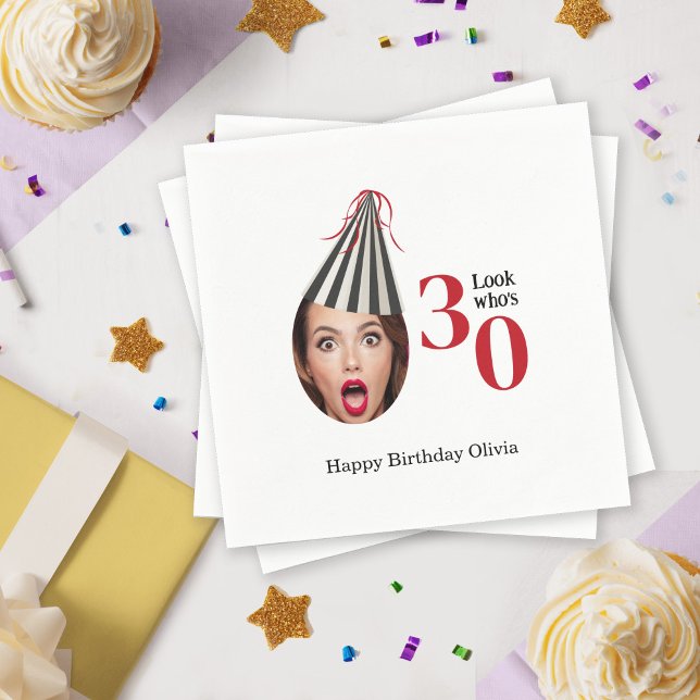 Servilleta De Papel Su foto con el Gorra Fiesta Diversión 30 cumpleaño (Subido por el creador)