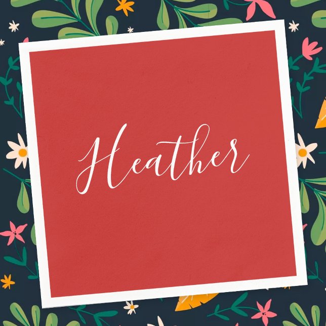 Servilleta De Papel Su guión blanco Personalizado en rojo (Subido por el creador)