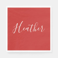 Su guión blanco Personalizado en rojo