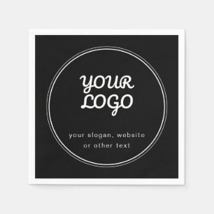 Servilleta De Papel Su logotipo blanco y negro editable con estilo