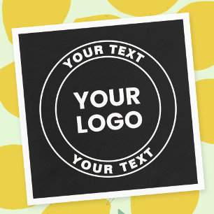 Servilleta De Papel Su logotipo cargado + texto circular en negrita 