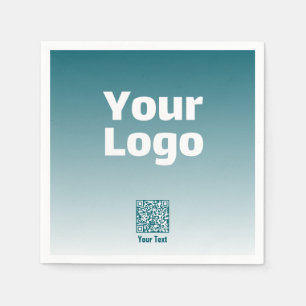 Servilleta De Papel Su logotipo con código QR editable y gradiente Omb