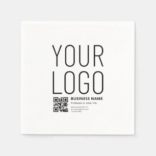 Servilleta De Papel Su logotipo con código QR editable y texto