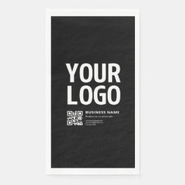 Servilleta De Papel Su logotipo con código QR editable y texto