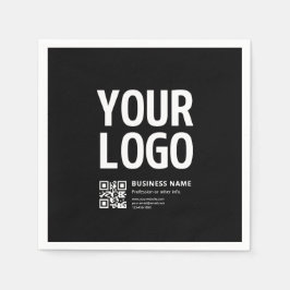 Servilleta De Papel Su logotipo con código QR editable y texto