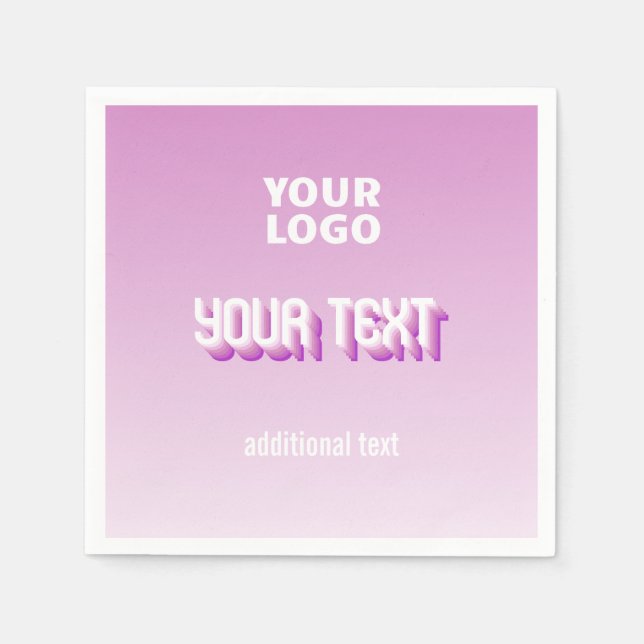 Servilleta De Papel Su logotipo con texto editable retro-moderno (Anverso)