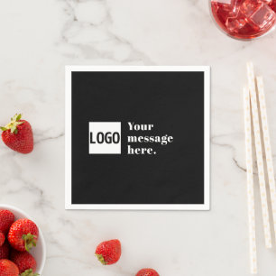 Servilleta De Papel Su logotipo o imagen cargada y texto retro editabl