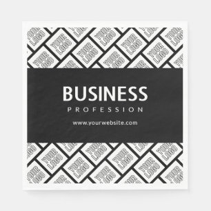 Servilleta De Papel Su logotipo patrón en mosaico y nombre comercial e