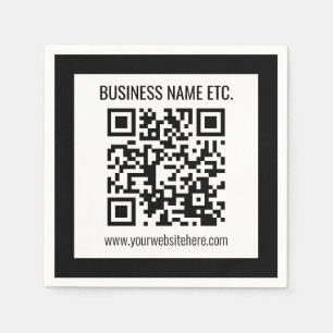 Servilleta De Papel Su nombre comercial y código QR editable