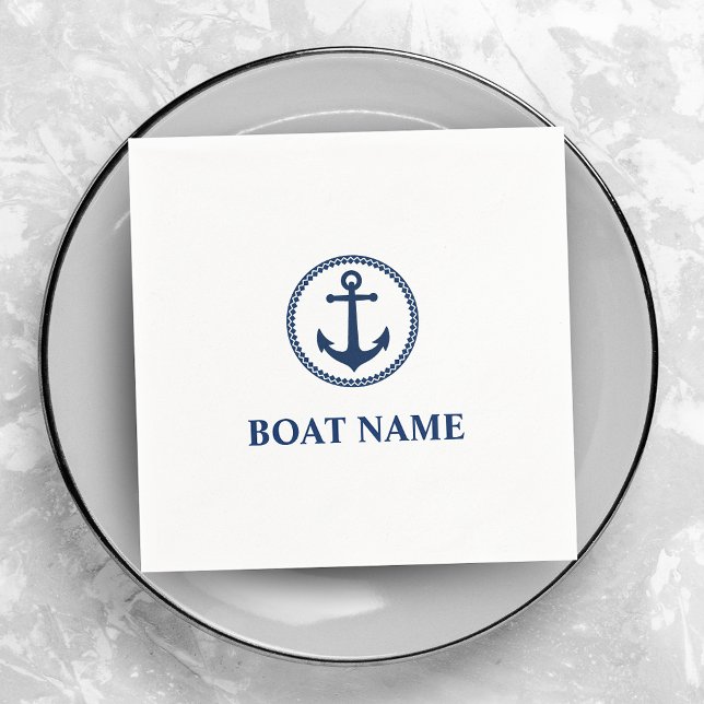 Servilleta De Papel Su nombre de barco Anchor azul del mar (Subido por el creador)