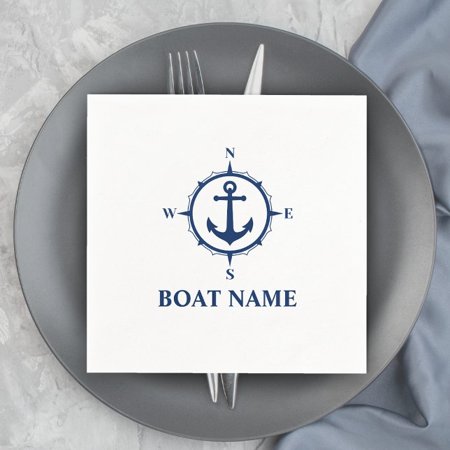 Servilleta De Papel Su Nombre De Barco Anclaje De La Brújula Azul (Subido por el creador)