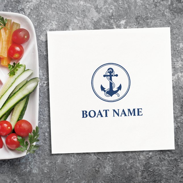 Servilleta De Papel Su nombre de barco Navy Blue Rope & Anchor (Subido por el creador)