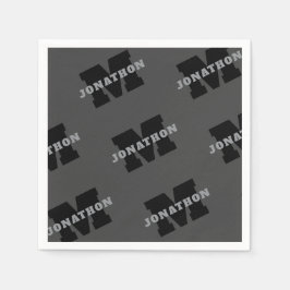 Servilleta De Papel Su nombre o nombre comercial | Gris Masculino Mode