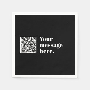 Servilleta De Papel Su propio código QR cargado y texto retro editable