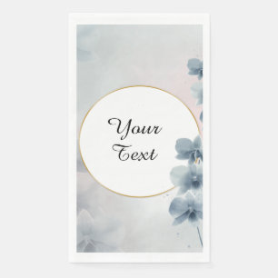 Servilleta De Papel Su Texto Personalizado - Floral Azul Personalizado