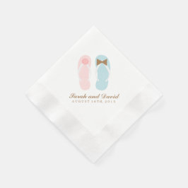Servilleta De Papel Su y su Flip Flops Beach Wedding