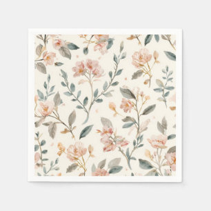 Servilleta De Papel Suave Botánico Acuarela de Salvia Flor Silvestre N