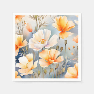 Servilleta De Papel Suave fondo soñado con flores de amapola