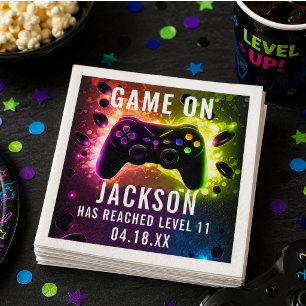 Servilleta De Papel ¡Sube de Nivel! Fiesta de Cumpleaños de Videojuego