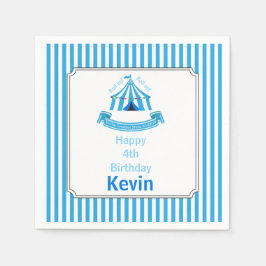 Servilleta De Papel ¡Sube! ¡Sube! Partido de cumpleaños Circo Azul