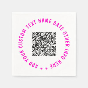 Servilleta De Papel Sube tu código QR Añadir texto Info Servilletas Ej