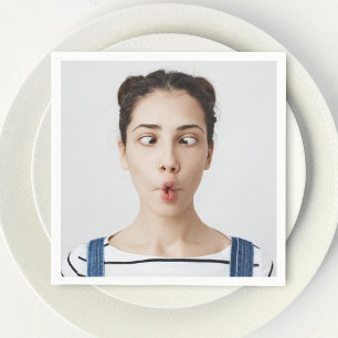 Servilleta De Papel Sube tu foto selfie con cara divertida